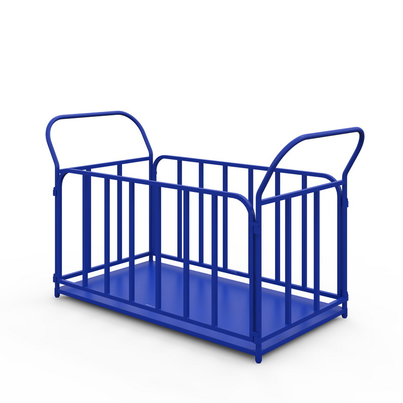 Тележка платформенная с трубчатыми бортами ТБ 4 (г/п 450 кг, 1200x600 мм, колеса серая резина 160 мм)