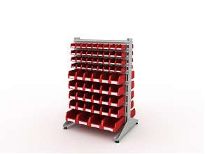 Стеллаж для пластиковых лотков SORTEX двухсторонний 1500x1000x800.05