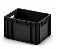 Пластиковый ящик 400х300х220 (ЕС-4322) с усиленным дном, открытые ручки (12.310.99.W R)