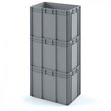 Пластиковый ящик 400х300х220 (ЕС-4322) с усиленным дном, открытые ручки (12.310.91W)