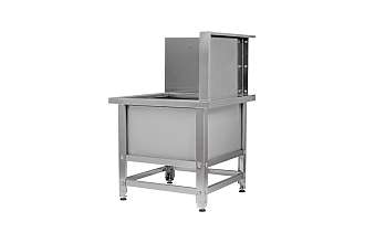 Ванна моповая сварная ВМСн - 630x630x500 (800) Norma Inox, 1 м/о 530x530x200 (облицовка Г-образная, правая; ножка угловая)