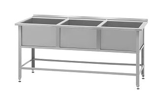 Ванна моечная ВМСб - 530/3 Base (полка с 3-мя отверстиями, борт)