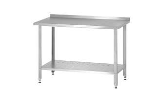 Стол производственный СПРн - 800x600x860 Norma Inox, борт (полка перфорация, ножка угловая)