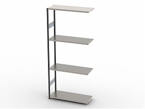 Стеллаж S90 2295х900х500, 4 полки, доп. секция