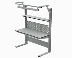 Стол рабочий основной 1500х700 мм 41.С ESD (RAL7012) + 41А.СВ-120